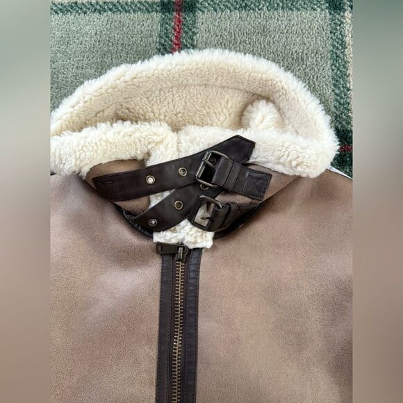 Zara Limited Edition pearlized brown coated double faced vest w buckles - NWOT M - Picture 8 of 15